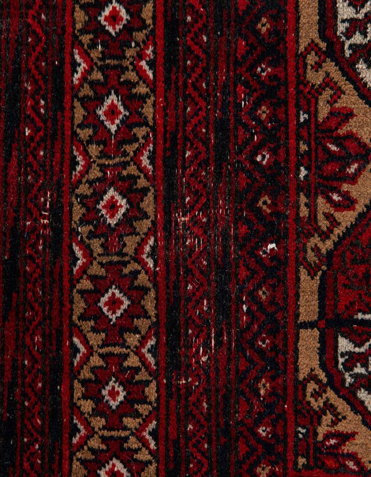 Detail image of  3' 5 x 4' 7  Hand Knotted Torkaman Wool Rug