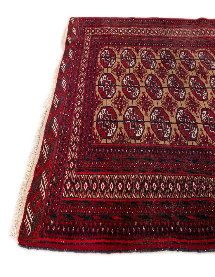 Detail image of  3' 5 x 4' 7  Hand Knotted Torkaman Wool Rug