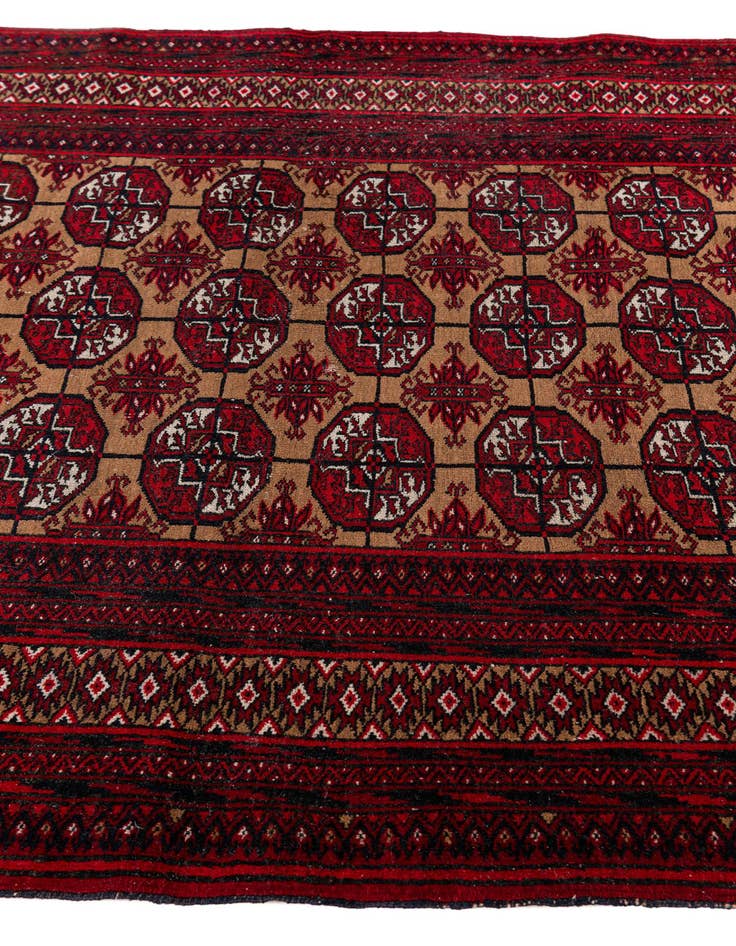 Detail image of  3' 5 x 4' 7  Hand Knotted Torkaman Wool Rug