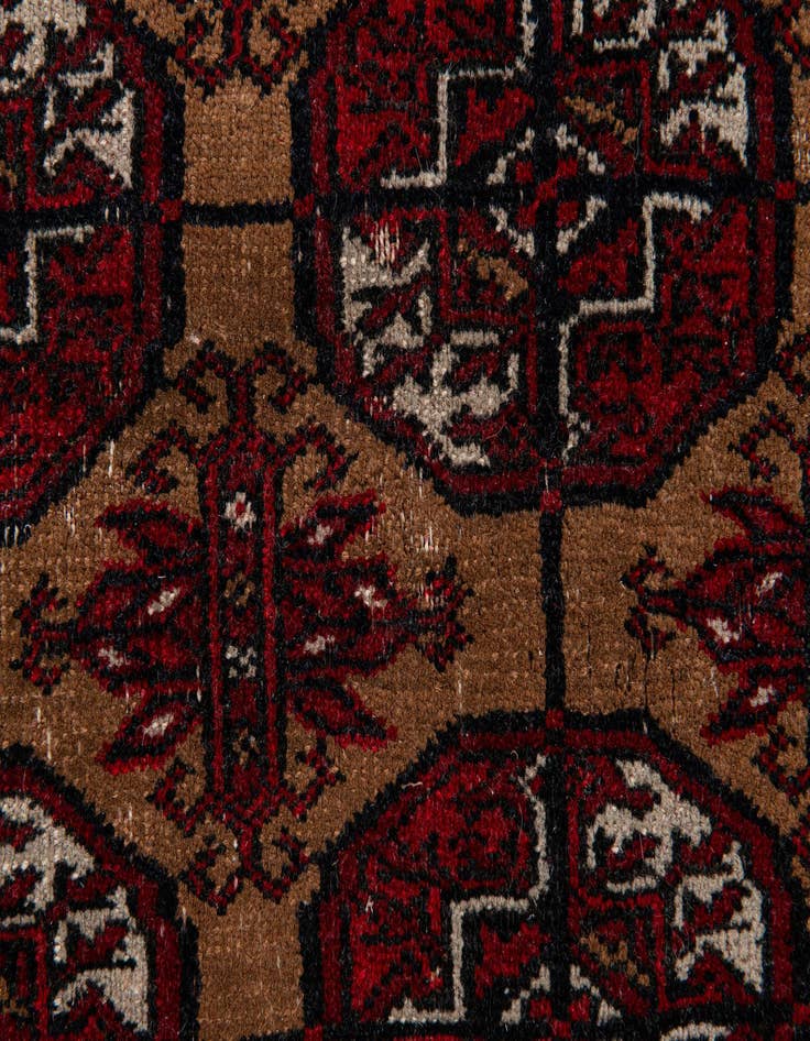 Detail image of  3' 5 x 4' 7  Hand Knotted Torkaman Wool Rug
