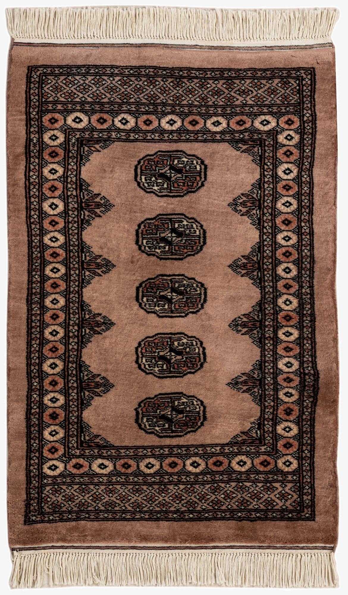  2' 8 x 4'  Hand Knotted Torkaman Persian Wool Rug