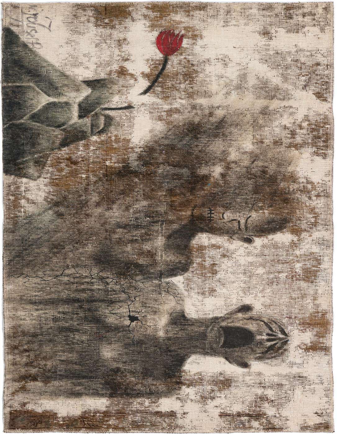 Primary image  3' x 5' 9  Hand Knotted Ultra Vintage Persian Wool Rug