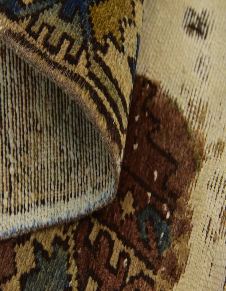 Detail image of  6' 6 x 9'  Hand Knotted Ultra Vintage Persian Wool Rug