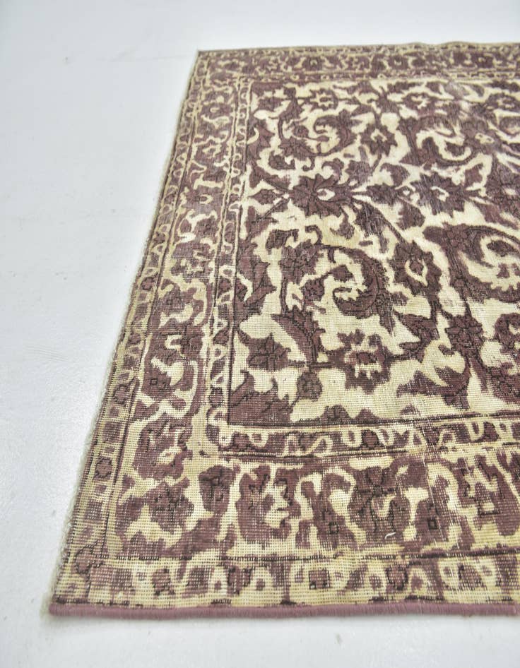 Detail image of  4' 6 x 6' 2  Hand Knotted Ultra Vintage Persian Wool Rug