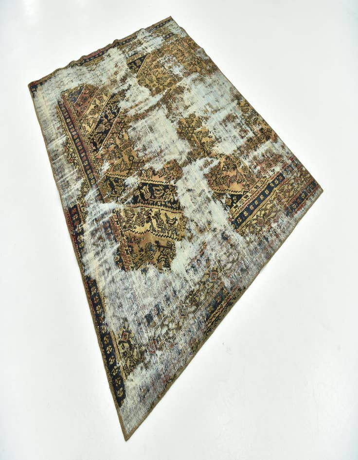 Detail image of  6' 6 x 8' 2  Hand Knotted Ultra Vintage Persian Wool Rug