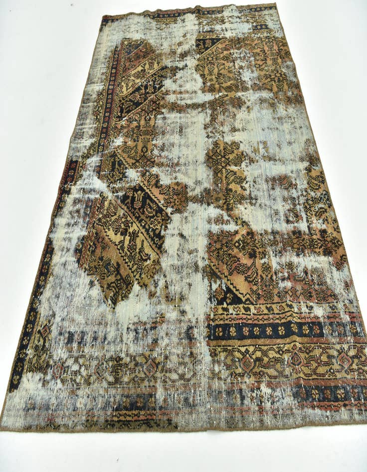 Detail image of  6' 6 x 8' 2  Hand Knotted Ultra Vintage Persian Wool Rug