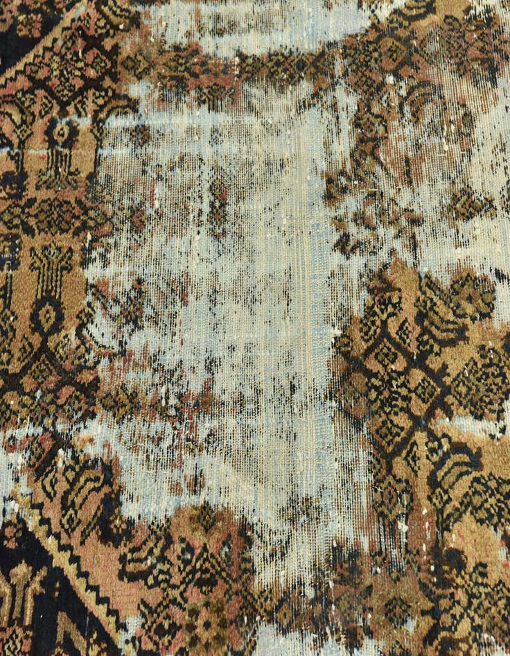 Detail image of  6' 6 x 8' 2  Hand Knotted Ultra Vintage Persian Wool Rug