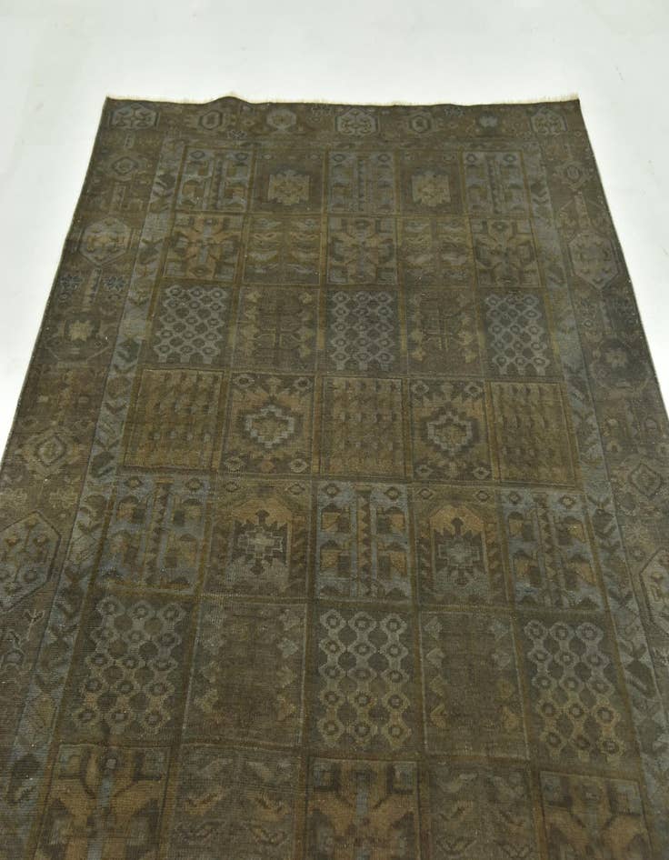 Detail image of  5' 10 x 9'  Hand Knotted Ultra Vintage Persian Wool Rug