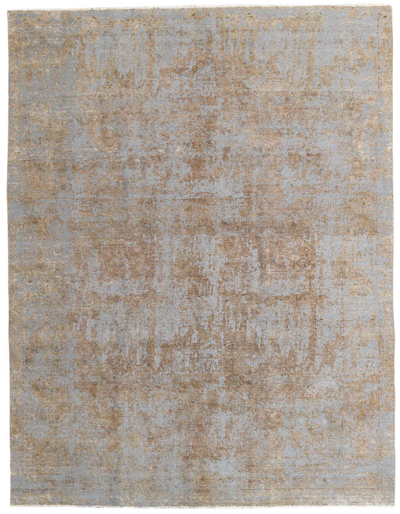 An 8x11 rectangular Ultra Vintage rug with an abstract, distressed pattern in varying shades of brown and tan.
