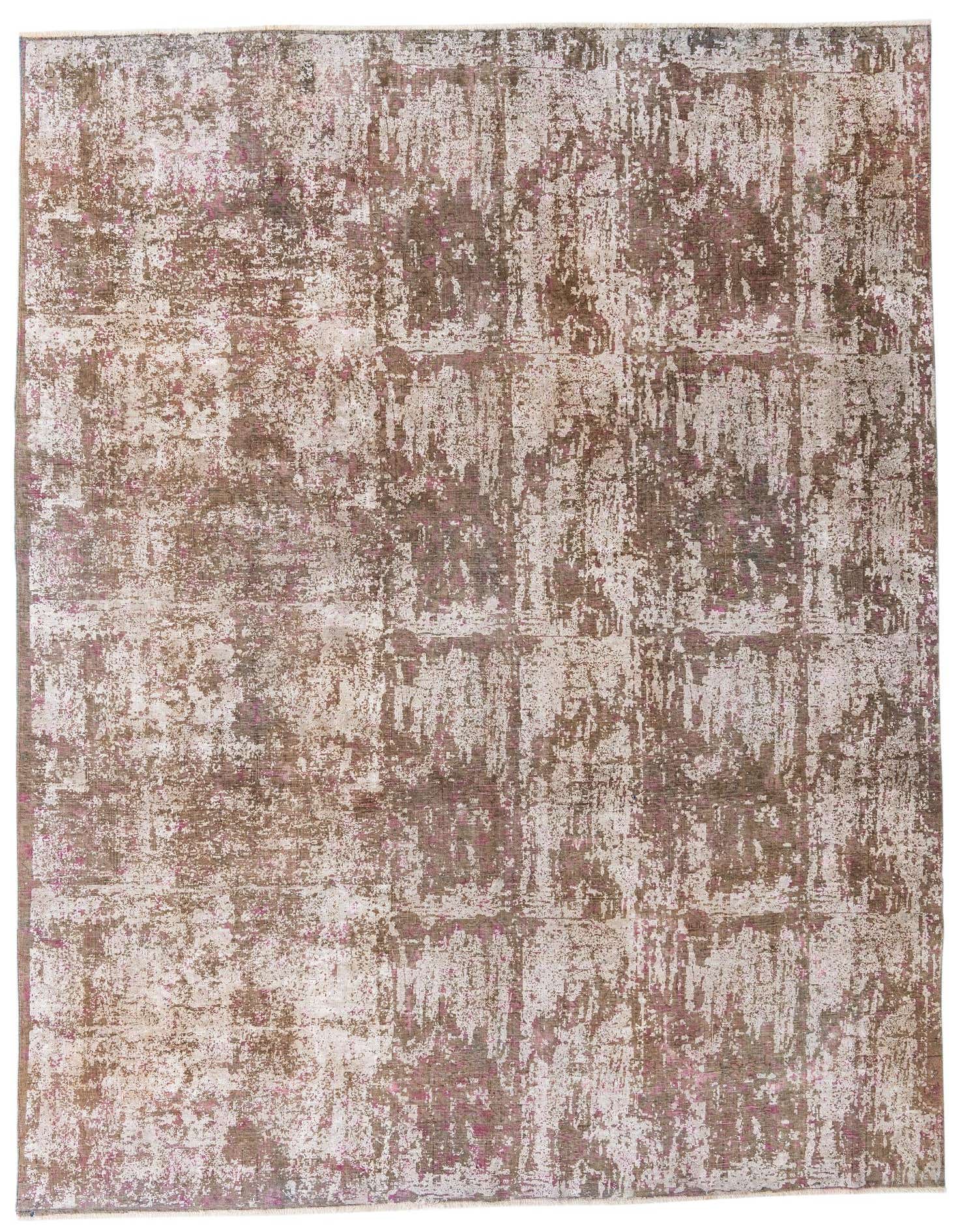 A 9x12 rectangular Ultra Vintage rug with an abstract brown, tan, and subtle pink distressed pattern, suitable for a living room.