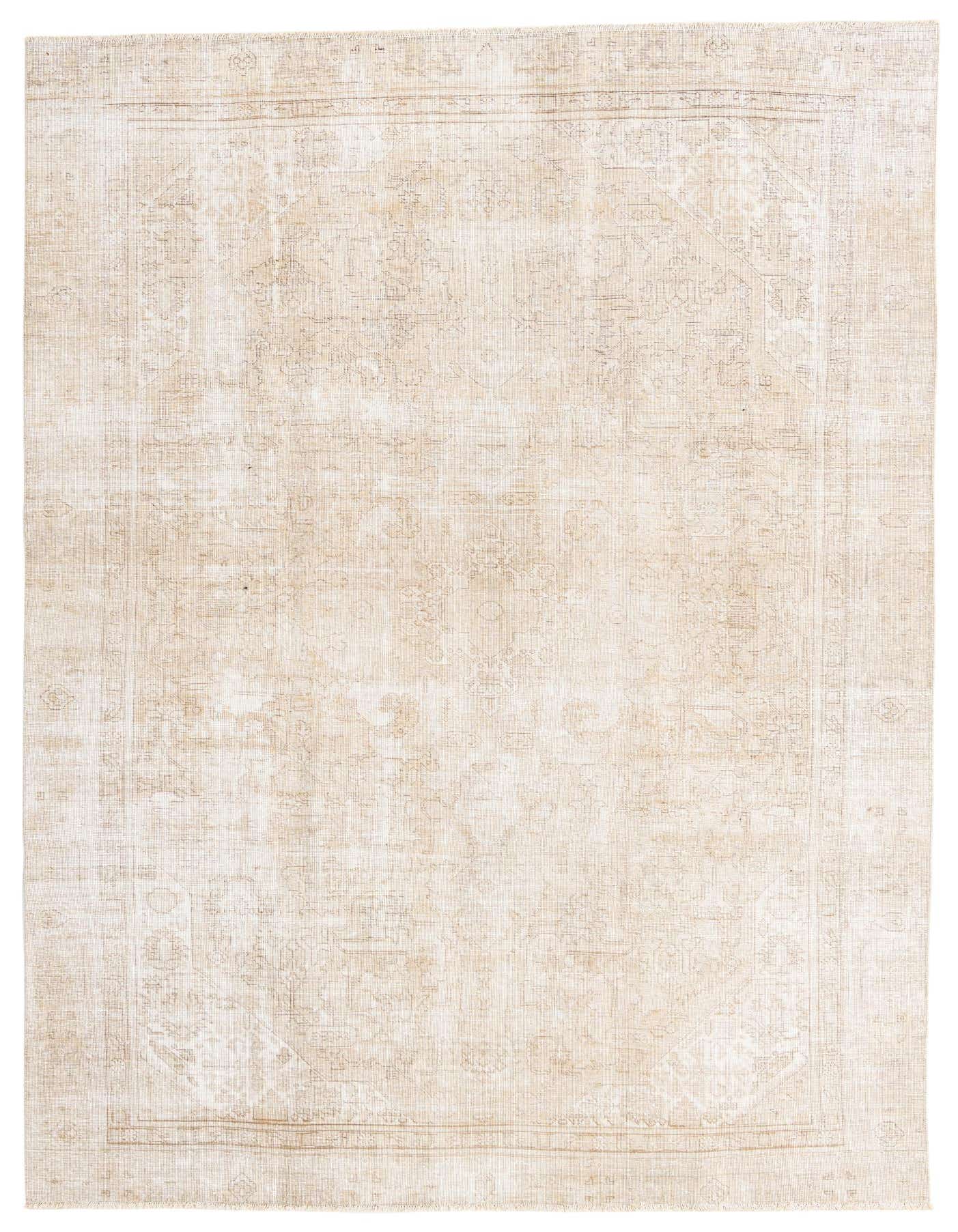 A 7x10 rectangular Ultra Vintage wool rug in shades of brown and tan, featuring a faded Persian pattern.