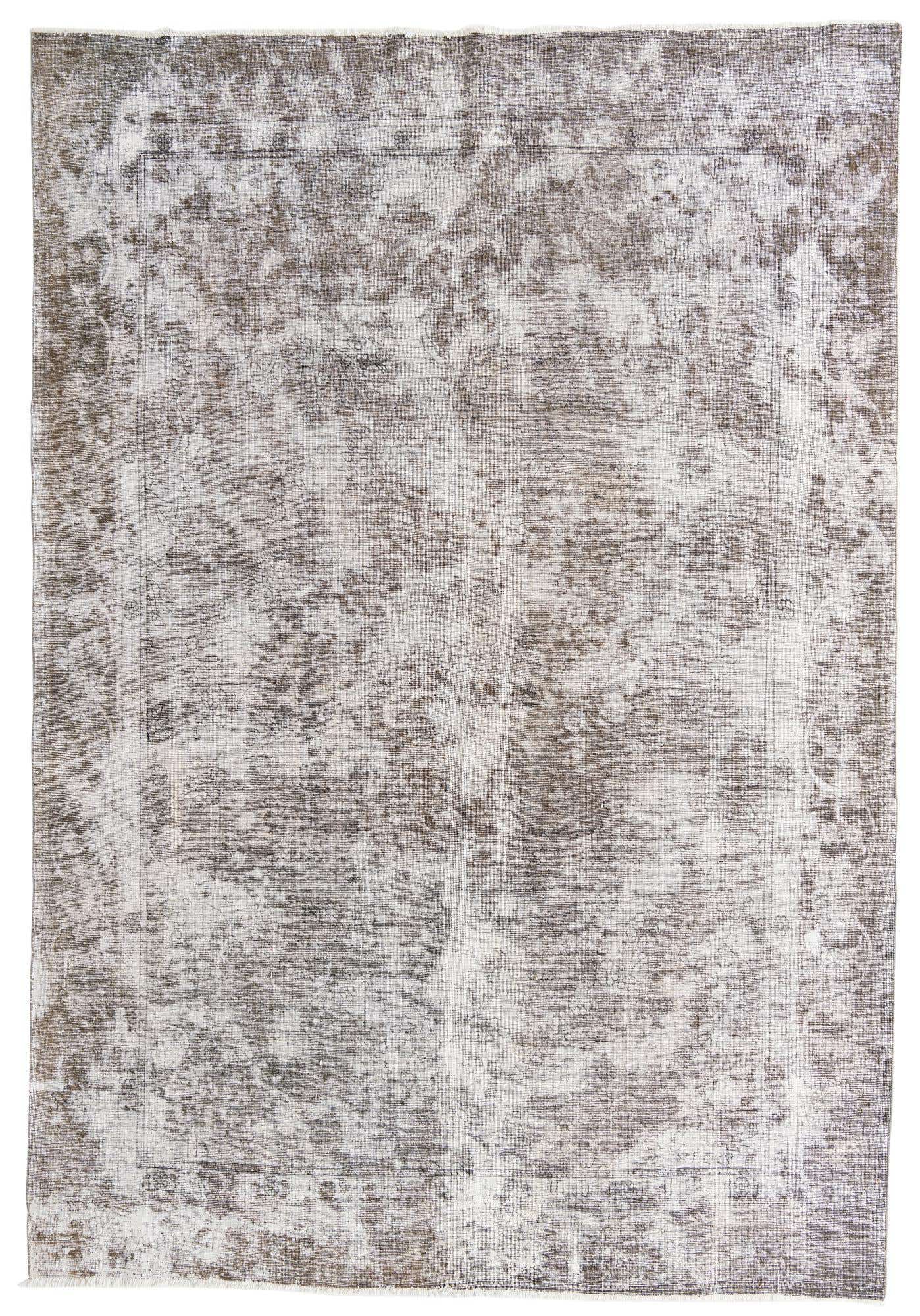 A 9x12 rectangular Ultra Vintage wool rug in shades of brown and tan, featuring a distressed Persian-style pattern.