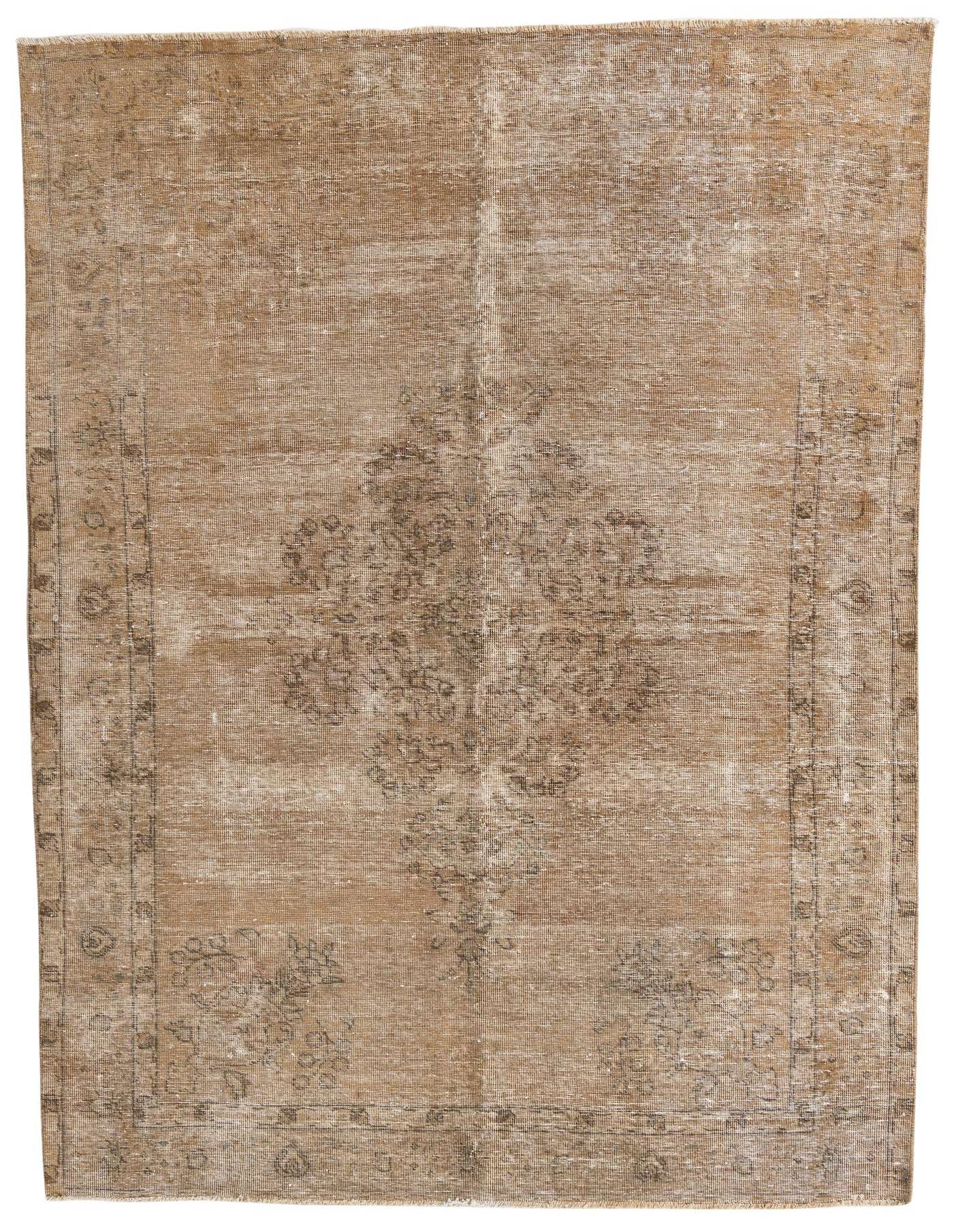 A 6x9 rectangular Ultra Vintage wool rug in shades of brown and tan, featuring a faded Persian medallion pattern.