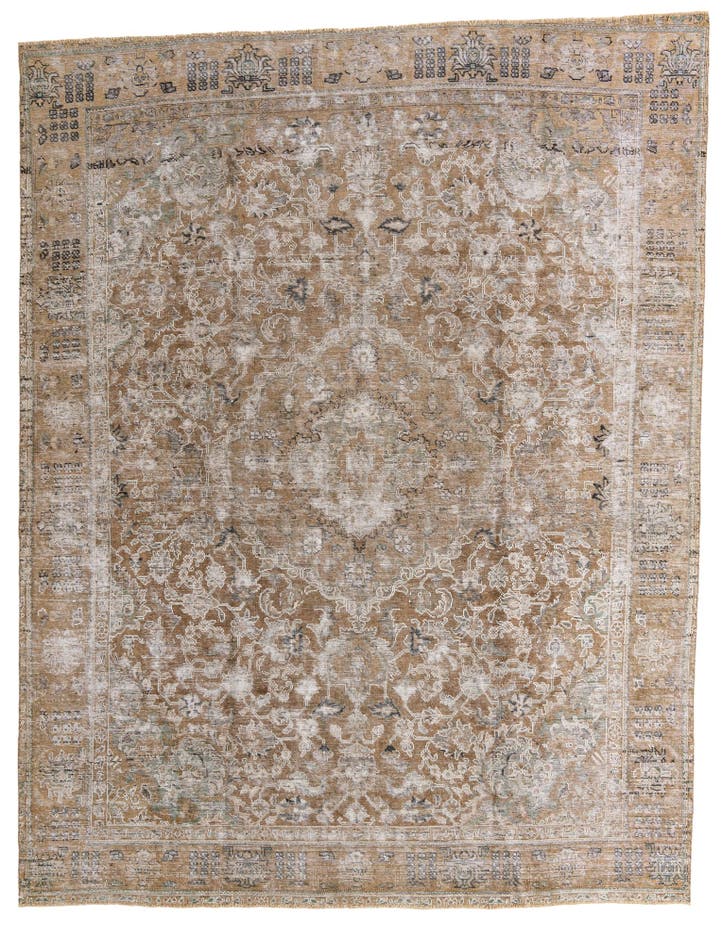  9' 7 x 12' 7  Hand Knotted Ultra Vintage Persian W...