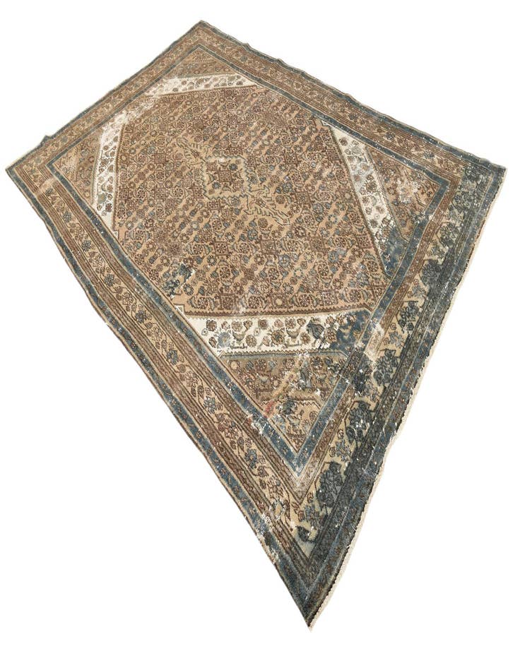 Detail image of  7' x 10' 3  Hand Knotted Ultra Vintage Persian Wool Rug