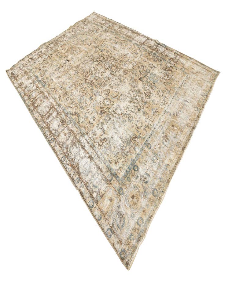 Detail image of  9' 5 x 13'  Hand Knotted Ultra Vintage Persian Wool Rug