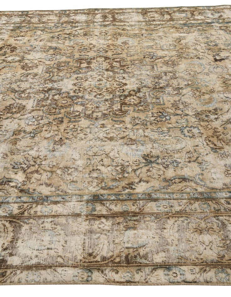 Detail image of  9' 5 x 13'  Hand Knotted Ultra Vintage Persian Wool Rug