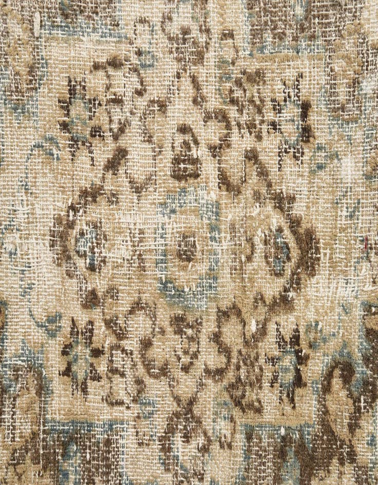 Detail image of  9' 5 x 13'  Hand Knotted Ultra Vintage Persian Wool Rug
