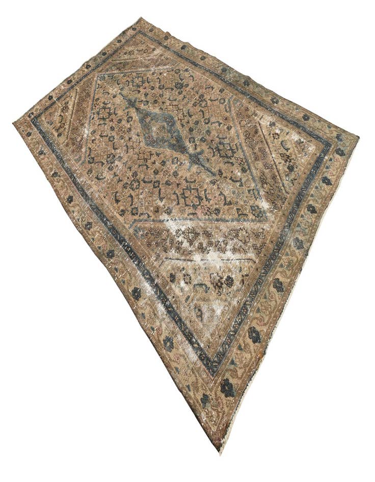 Detail image of  6' x 9' 10  Hand Knotted Ultra Vintage Persian Wool Rug