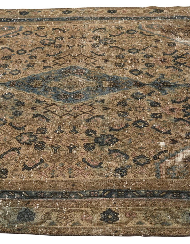 Detail image of  6' x 9' 10  Hand Knotted Ultra Vintage Persian Wool Rug