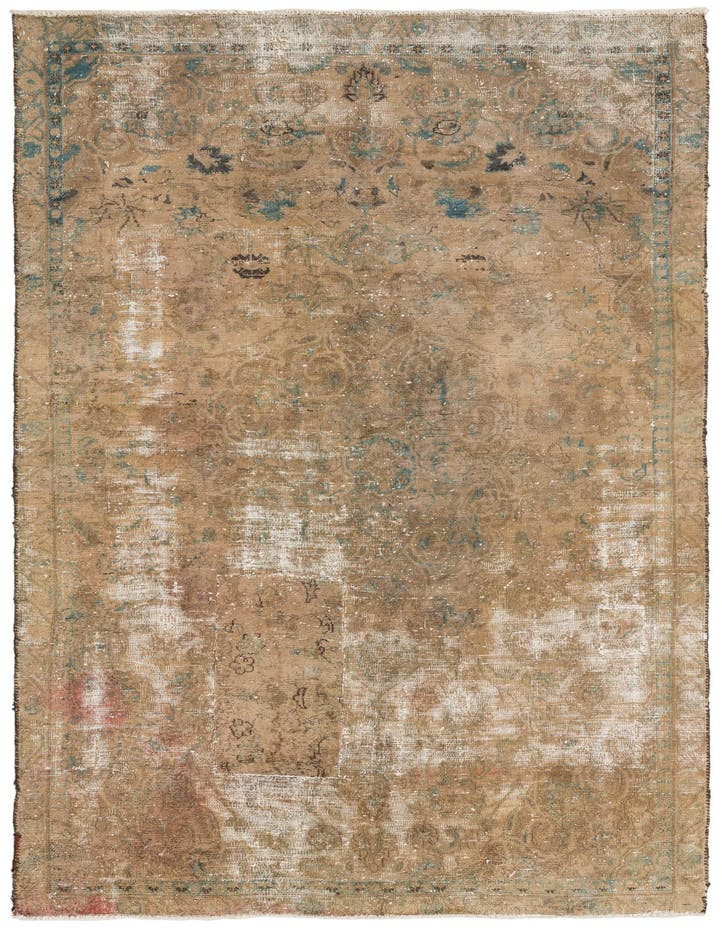  4' 5 x 7' 7  Hand Knotted Ultra Vintage Persian W...