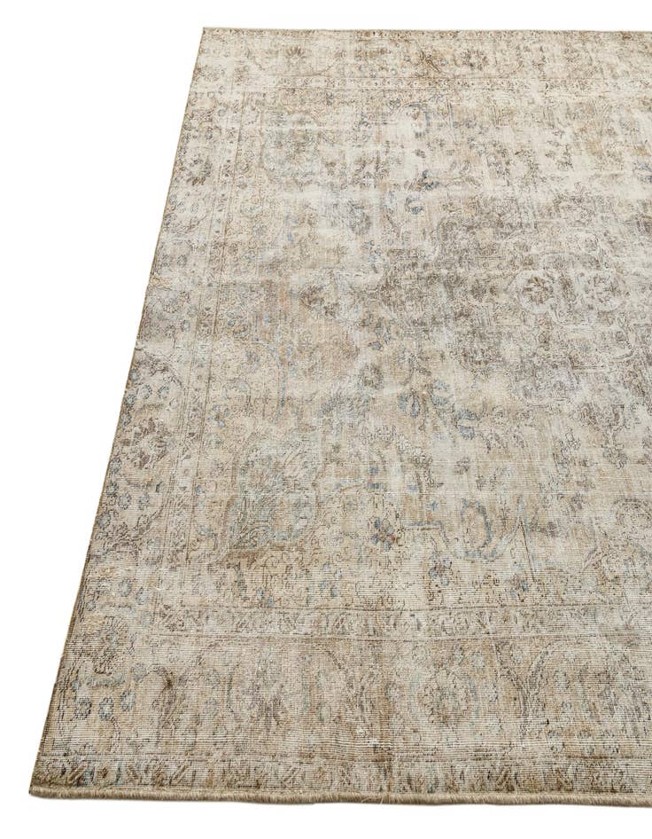 Detail image of  7' 1 x 8' 9  Hand Knotted Ultra Vintage Persian Wool Rug