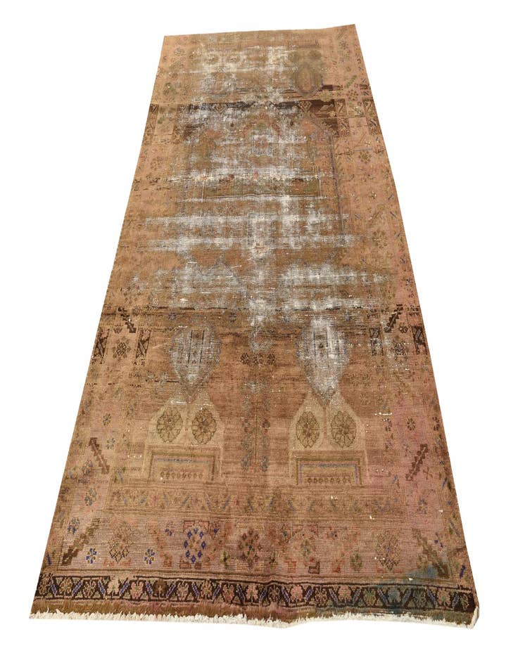 Detail image of  5' 1 x 8'  Hand Knotted Ultra Vintage Persian Wool Rug