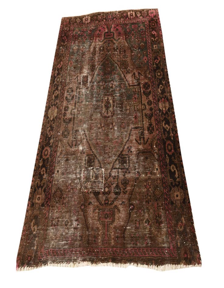 Detail image of  4' x 5' 9  Hand Knotted Ultra Vintage Persian Wool Rug