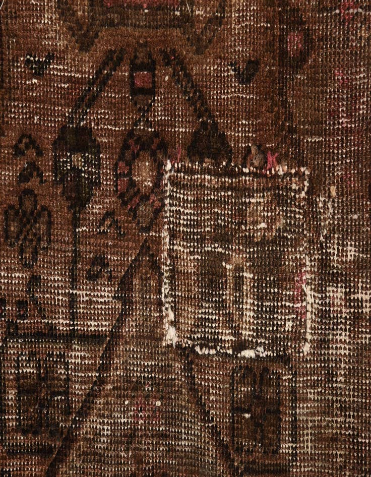 Detail image of  4' x 5' 9  Hand Knotted Ultra Vintage Persian Wool Rug