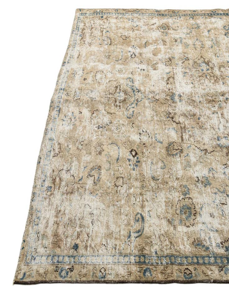 Detail image of  7' x 10' 2  Hand Knotted Ultra Vintage Persian Wool Rug