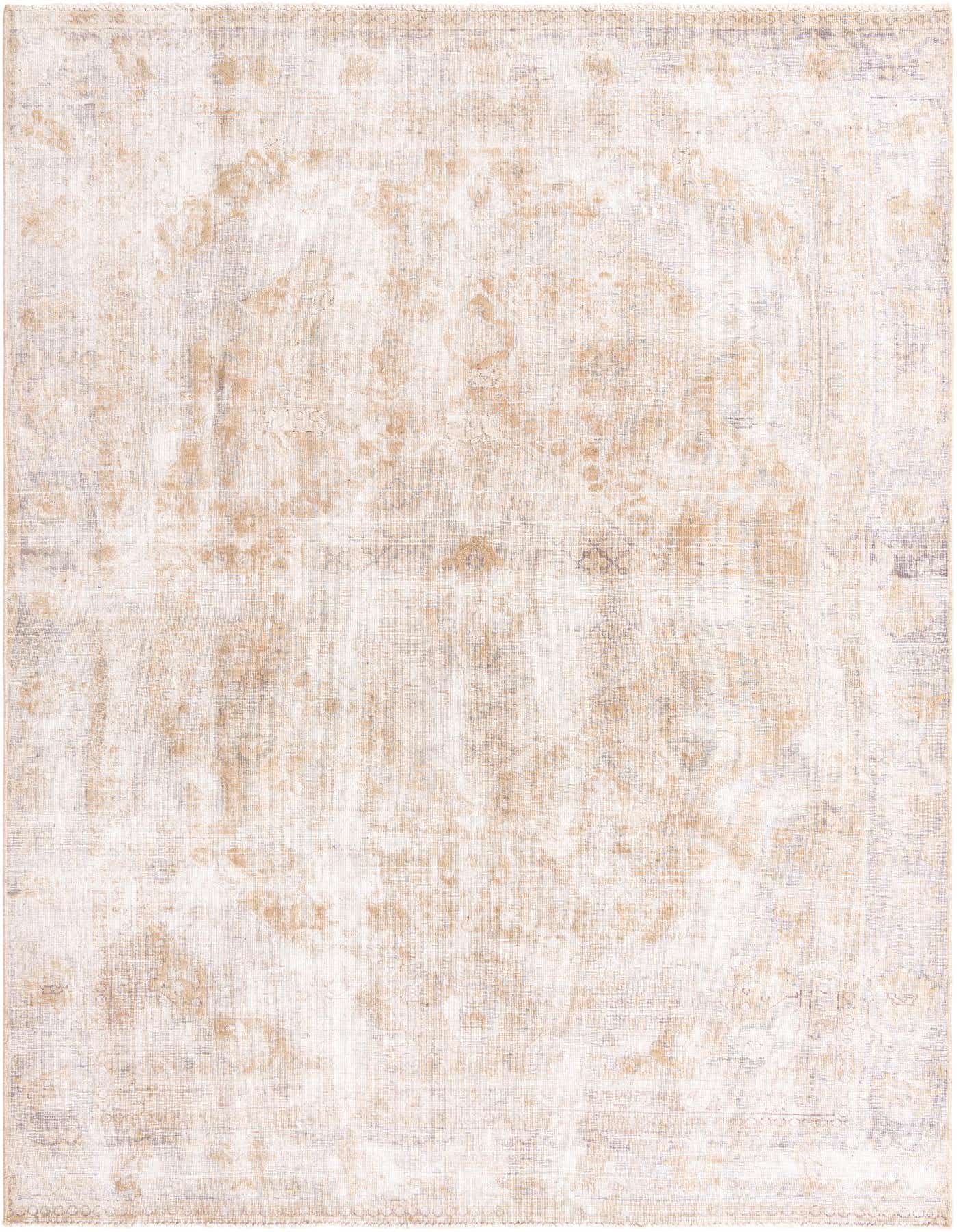 A rectangular 8x11 Ultra Vintage rug in browns and tans, featuring a distressed Persian medallion pattern, ideal for a living room.