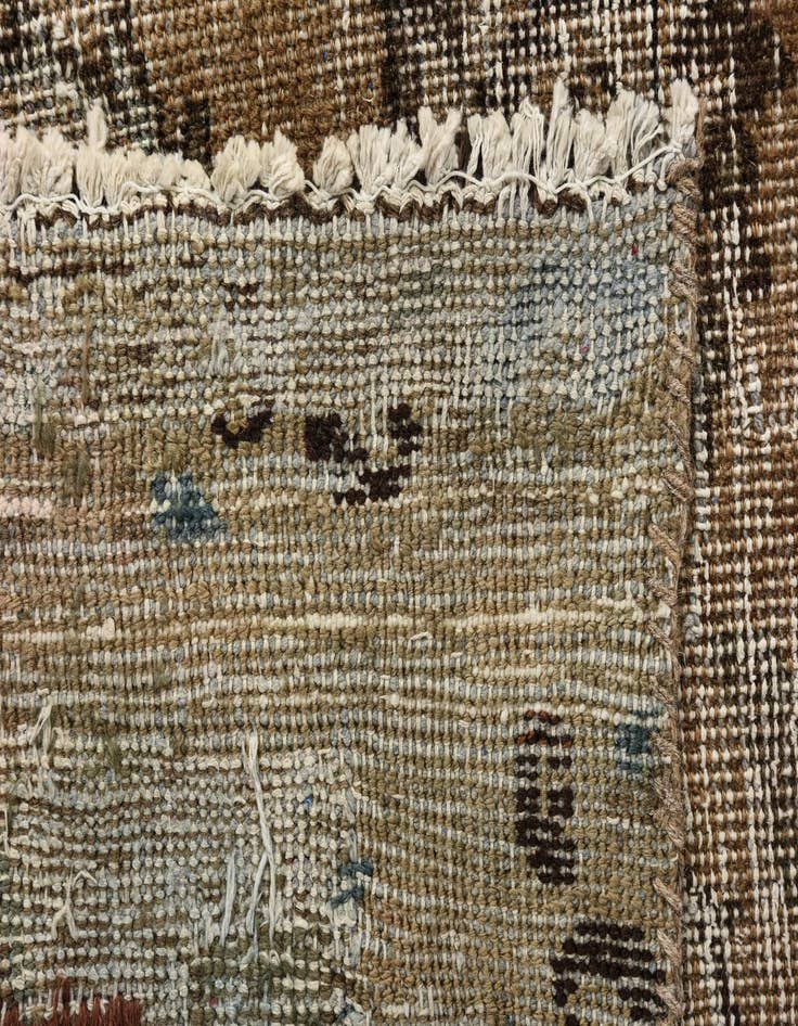 Detail image of  9' 5 x 13'  Hand Knotted Ultra Vintage Persian Wool Rug