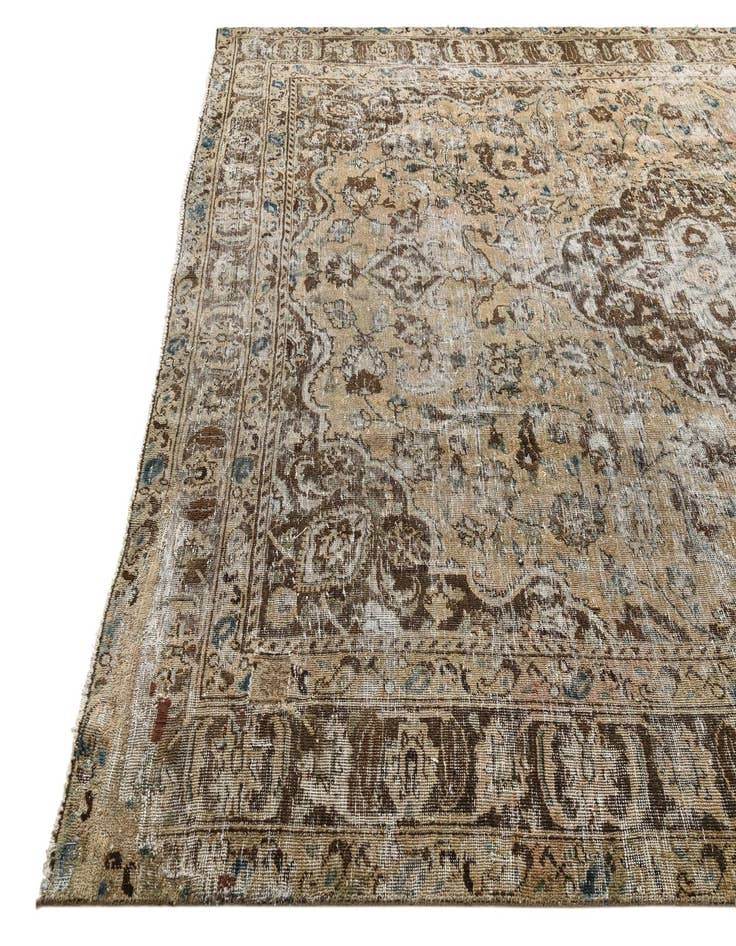Detail image of  9' 5 x 13'  Hand Knotted Ultra Vintage Persian Wool Rug