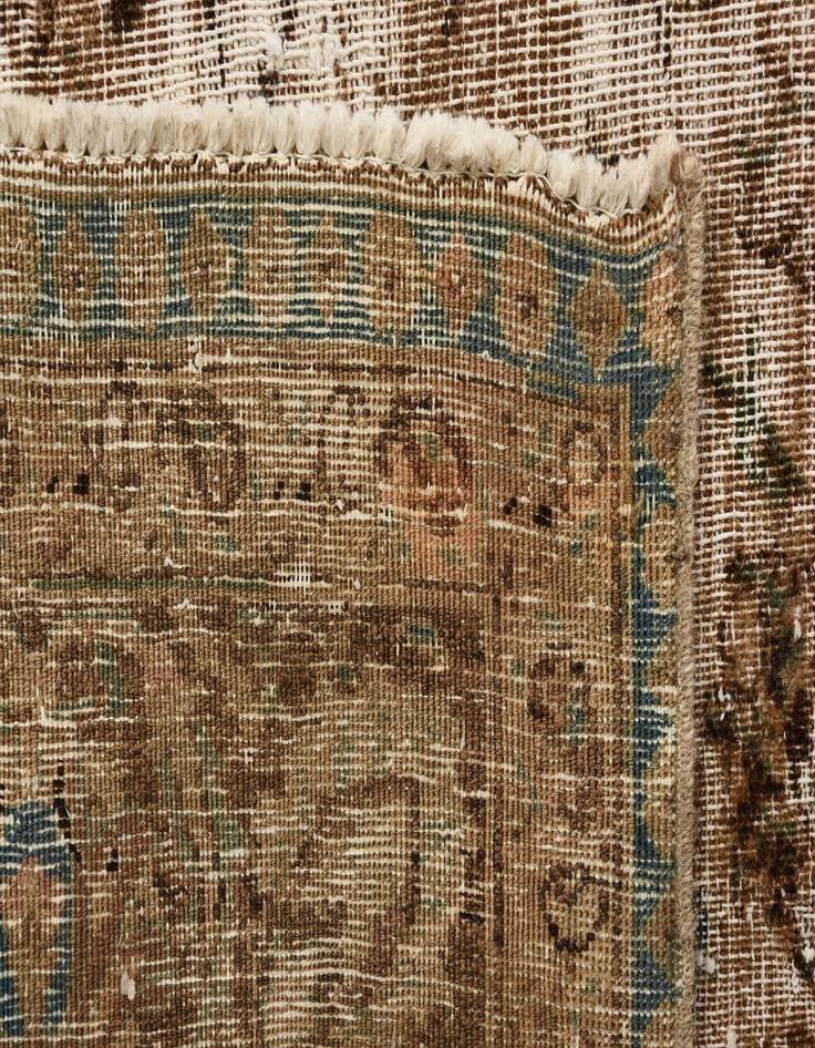 Detail image of  6' 4 x 9' 5  Hand Knotted Ultra Vintage Persian Wool Rug