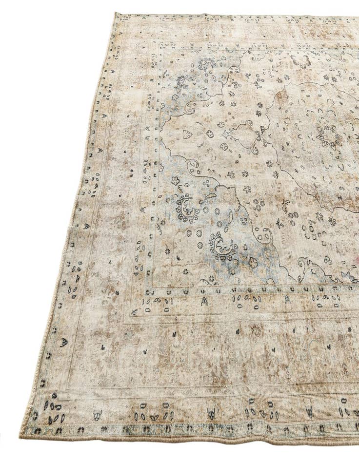 Detail image of  9' 6 x 12' 9  Hand Knotted Ultra Vintage Persian Wool Rug