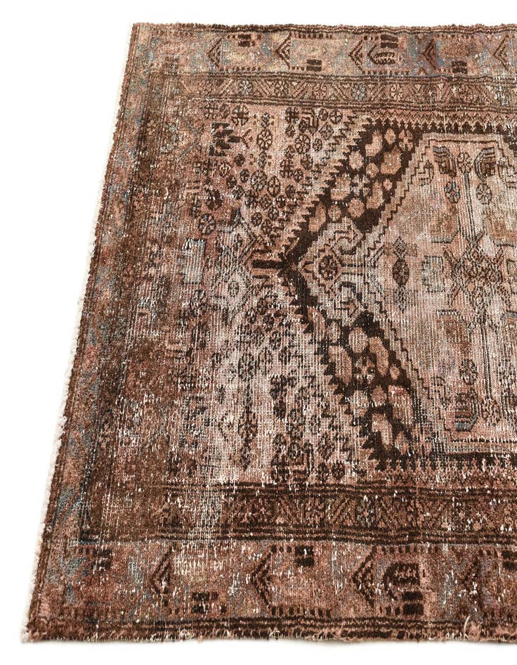 Detail image of  3' 9 x 6' 4  Hand Knotted Ultra Vintage Persian Wool Rug