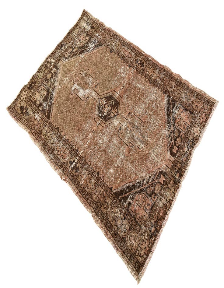 Detail image of  3' 3 x 4' 10  Hand Knotted Ultra Vintage Persian Wool Rug