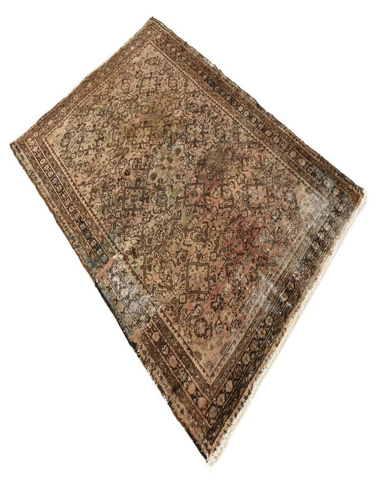 Detail image of  3' 7 x 5' 5  Hand Knotted Ultra Vintage Persian Wool Rug