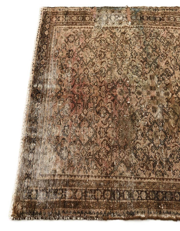 Detail image of  3' 7 x 5' 5  Hand Knotted Ultra Vintage Persian Wool Rug