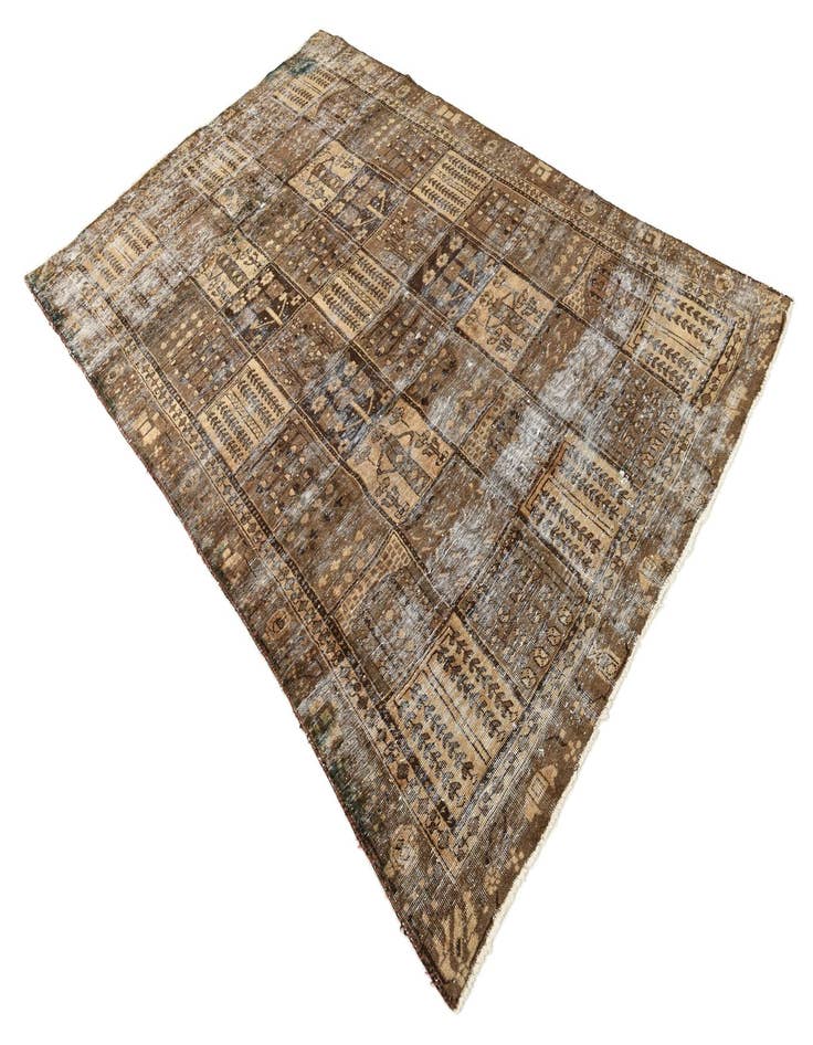 Detail image of  6' 2 x 9' 5  Hand Knotted Ultra Vintage Persian Wool Rug