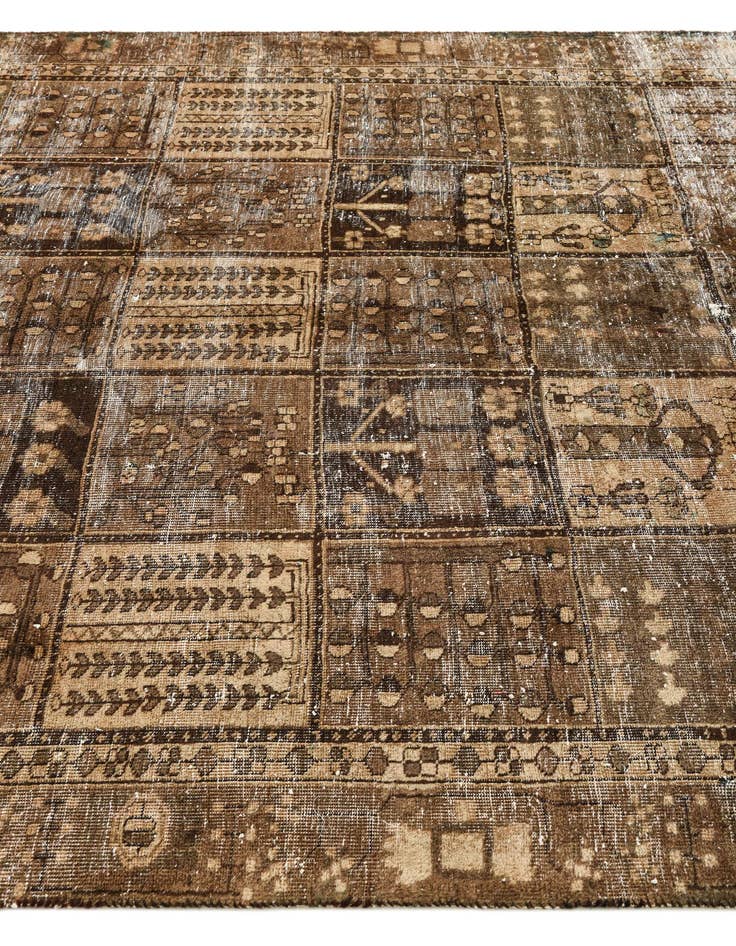 Detail image of  6' 2 x 9' 5  Hand Knotted Ultra Vintage Persian Wool Rug