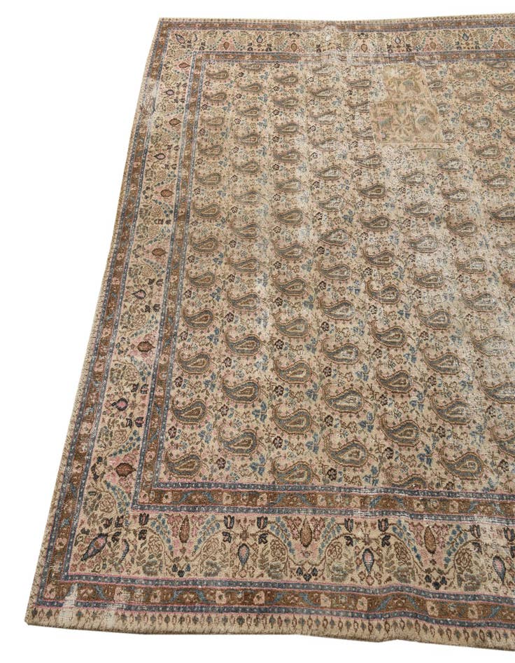 Detail image of  7' x 10' 3  Hand Knotted Ultra Vintage Persian Wool Rug