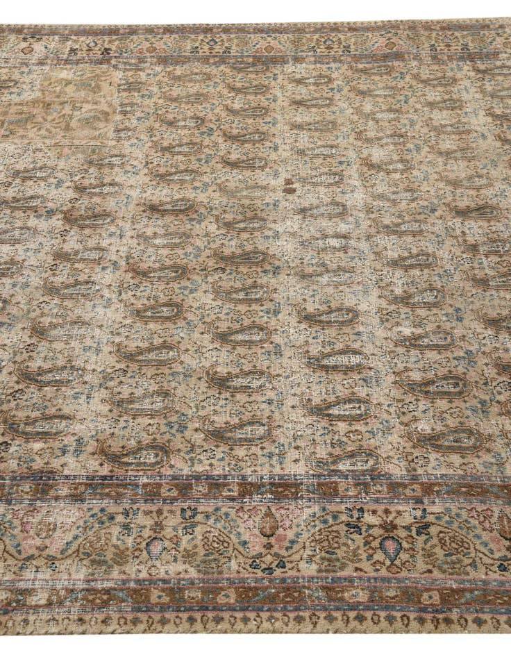 Detail image of  7' x 10' 3  Hand Knotted Ultra Vintage Persian Wool Rug