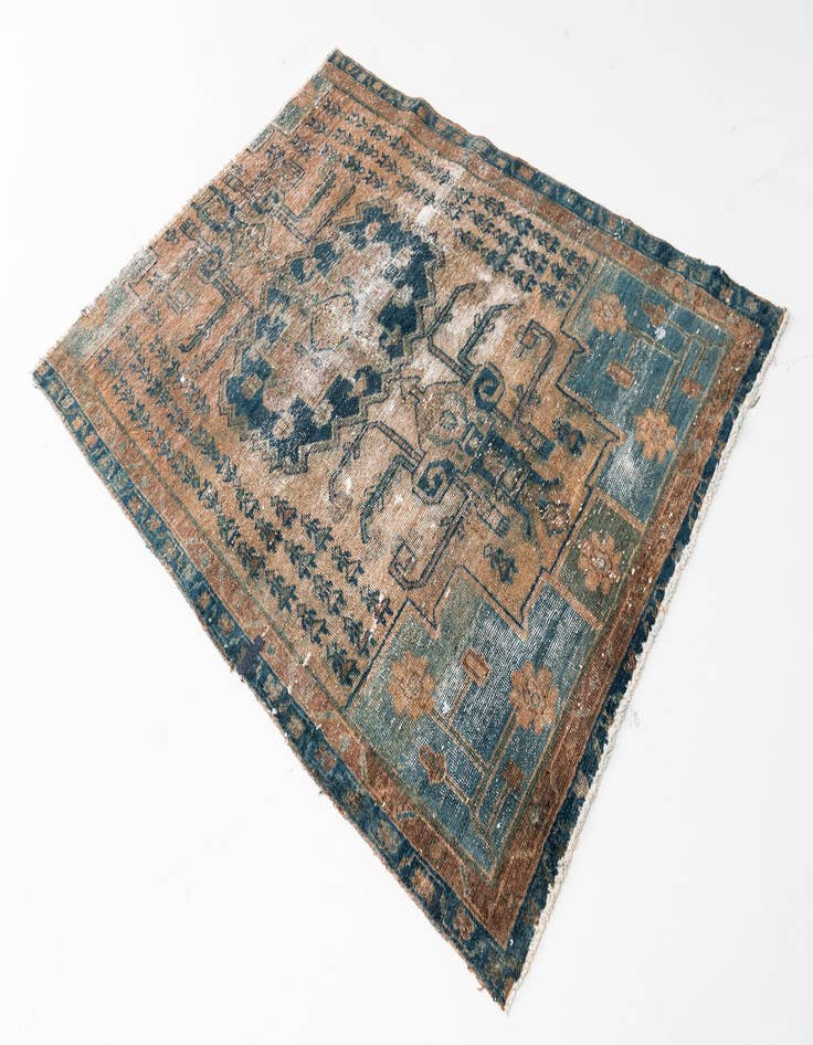 Detail image of  4' 2 x 5' 8  Hand Knotted Ultra Vintage Persian Wool Rug