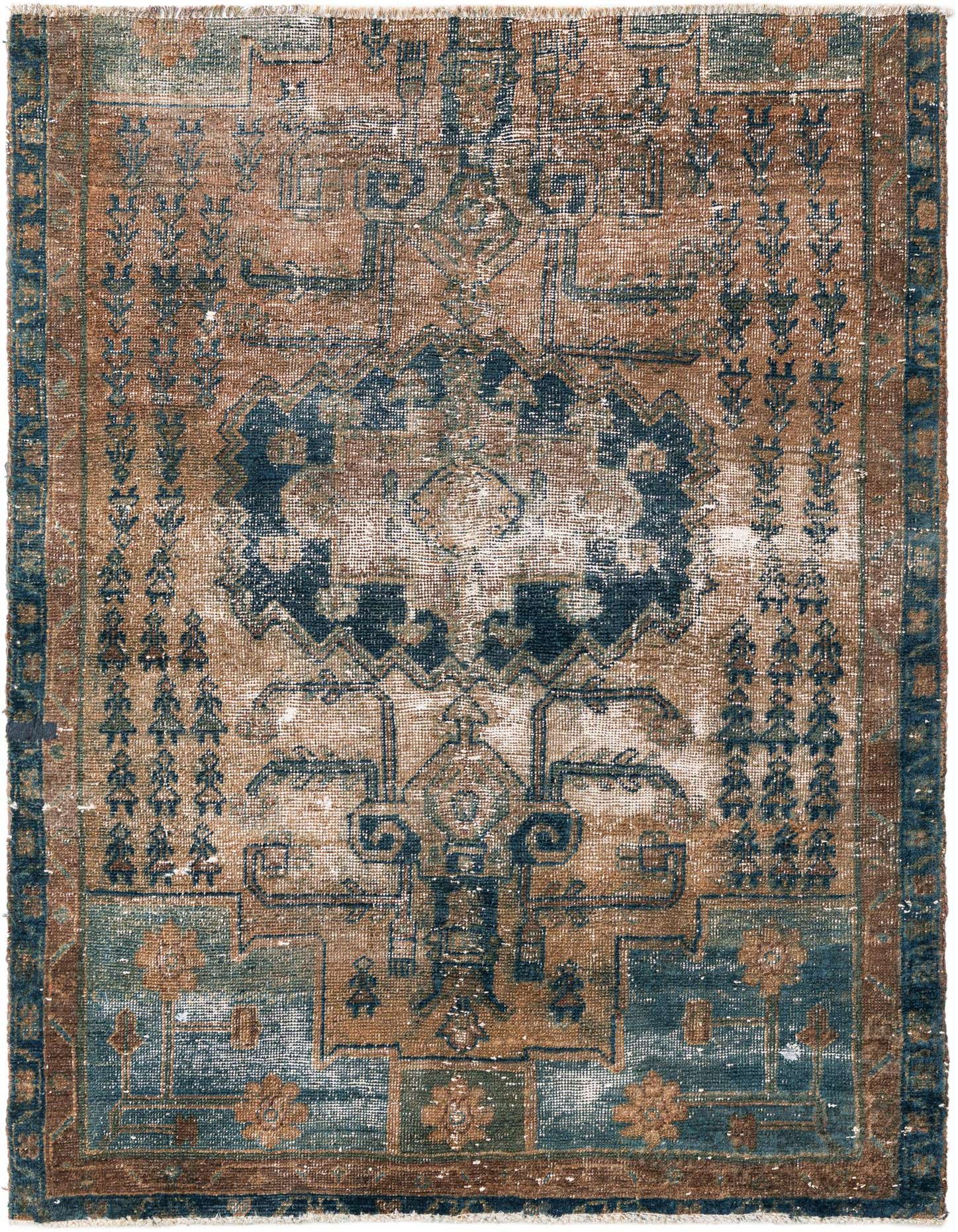 Primary image  4' 2 x 5' 8  Hand Knotted Ultra Vintage Persian Wool Rug