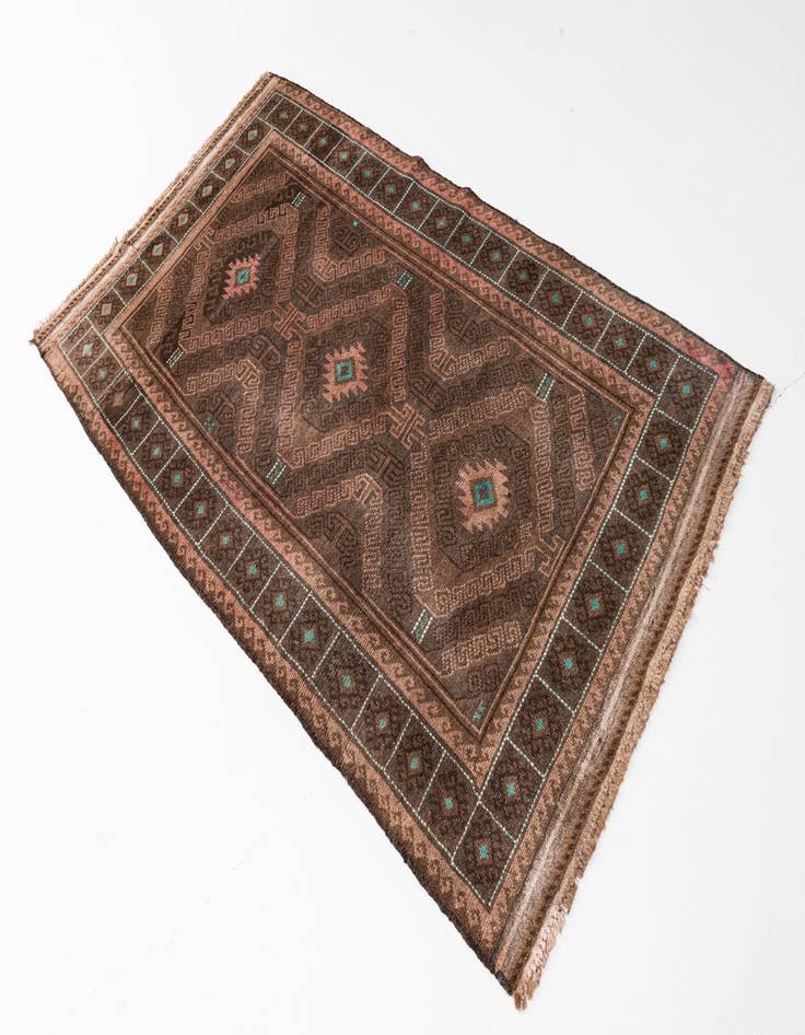 Detail image of  3' 7 x 6' 3  Hand Knotted Ultra Vintage Persian Wool Rug