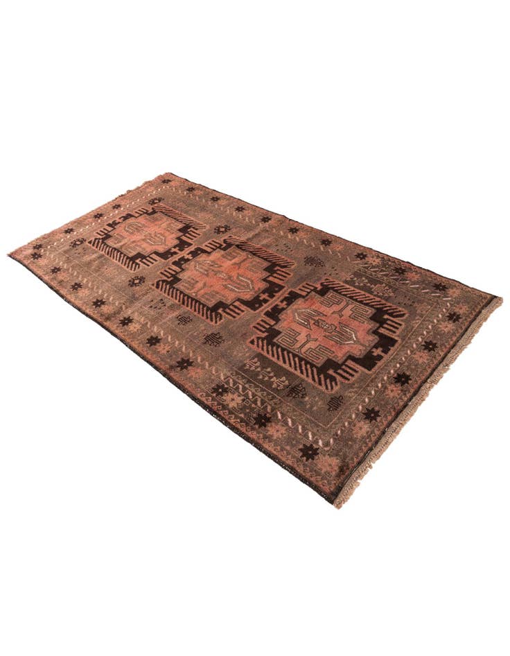 Detail image of  3' 7 x 6' 9  Hand Knotted Ultra Vintage Persian Wool Rug