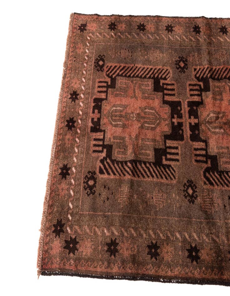 Detail image of  3' 7 x 6' 9  Hand Knotted Ultra Vintage Persian Wool Rug