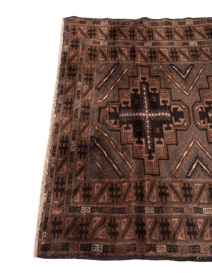 Detail image of  3' 6 x 6' 3  Hand Knotted Ultra Vintage Persian Wool Rug