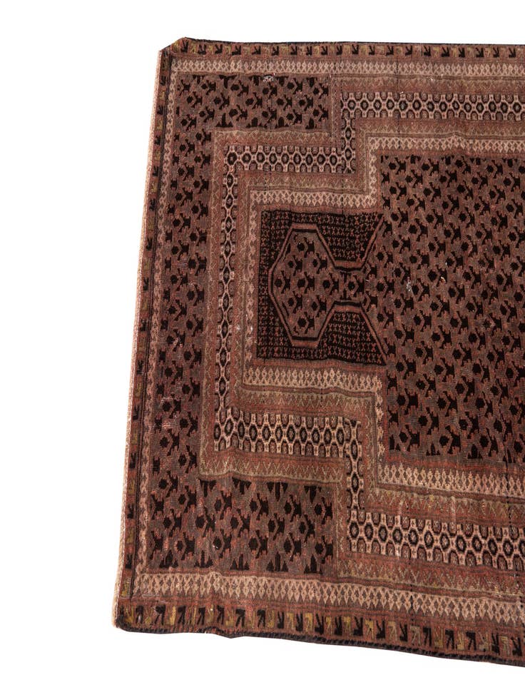 Detail image of  3' 2 x 4' 10  Hand Knotted Ultra Vintage Persian Wool Rug